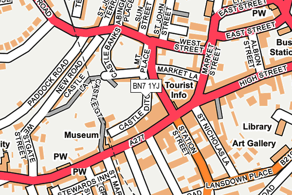 BN7 1YJ map - OS OpenMap – Local (Ordnance Survey)