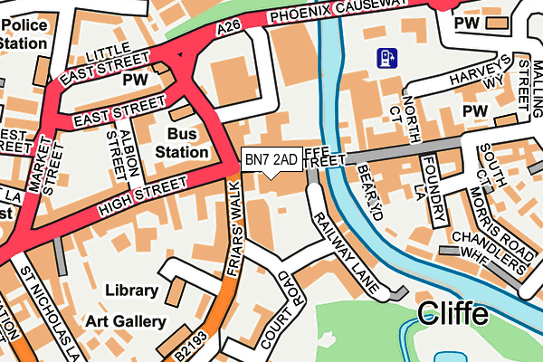 BN7 2AD map - OS OpenMap – Local (Ordnance Survey)