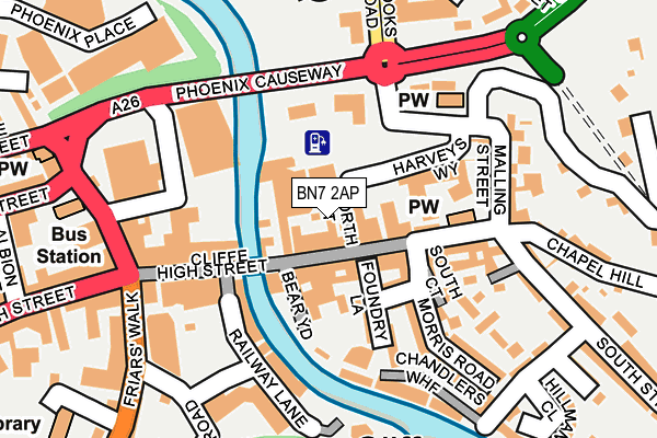 BN7 2AP map - OS OpenMap – Local (Ordnance Survey)