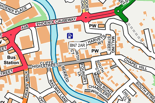 BN7 2AR map - OS OpenMap – Local (Ordnance Survey)