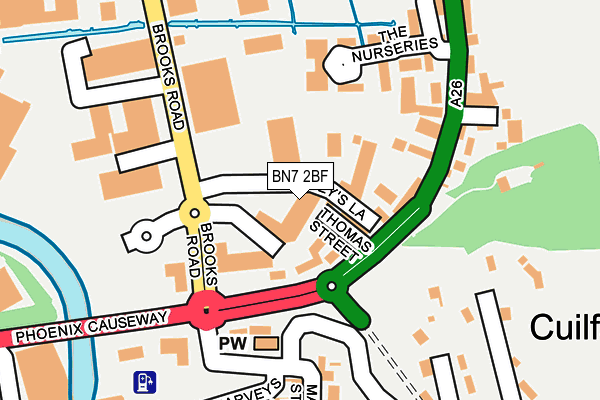 BN7 2BF map - OS OpenMap – Local (Ordnance Survey)