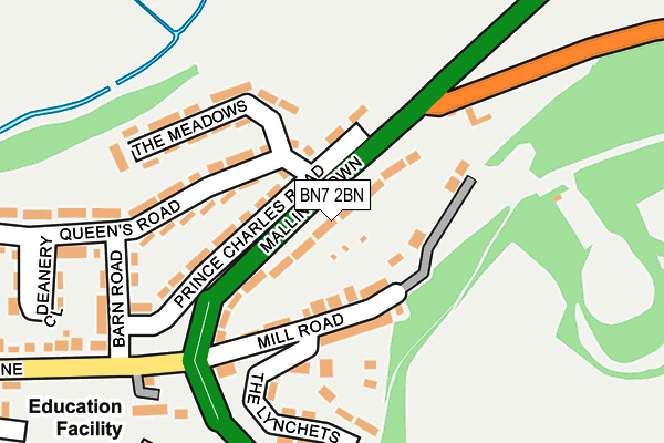 BN7 2BN map - OS OpenMap – Local (Ordnance Survey)
