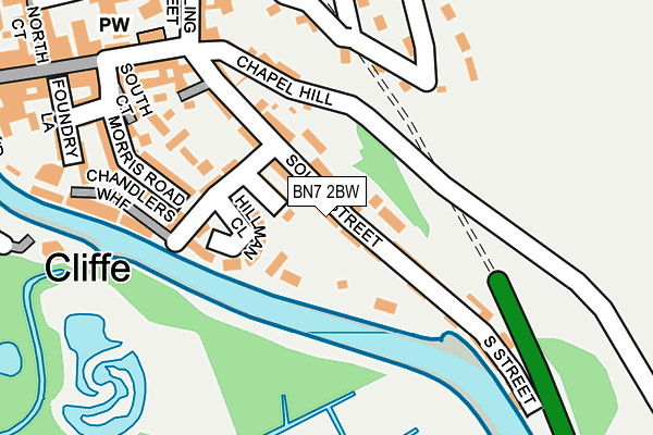 BN7 2BW map - OS OpenMap – Local (Ordnance Survey)
