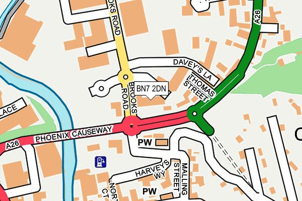 BN7 2DN map - OS OpenMap – Local (Ordnance Survey)