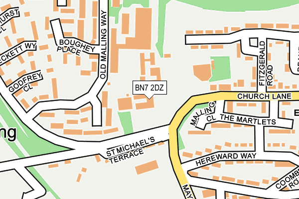 BN7 2DZ map - OS OpenMap – Local (Ordnance Survey)