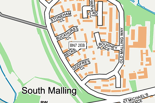 BN7 2EB map - OS OpenMap – Local (Ordnance Survey)