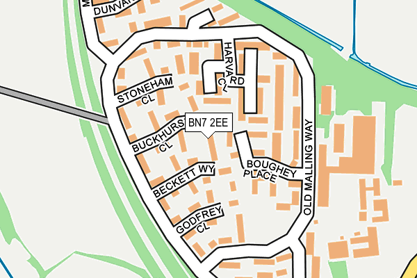 BN7 2EE map - OS OpenMap – Local (Ordnance Survey)