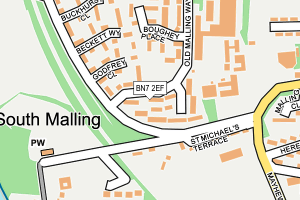 BN7 2EF map - OS OpenMap – Local (Ordnance Survey)