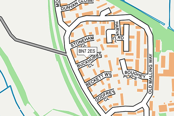 BN7 2ES map - OS OpenMap – Local (Ordnance Survey)