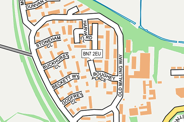 BN7 2EU map - OS OpenMap – Local (Ordnance Survey)