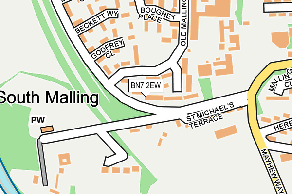 BN7 2EW map - OS OpenMap – Local (Ordnance Survey)