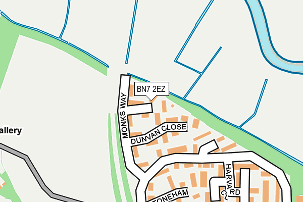 BN7 2EZ map - OS OpenMap – Local (Ordnance Survey)