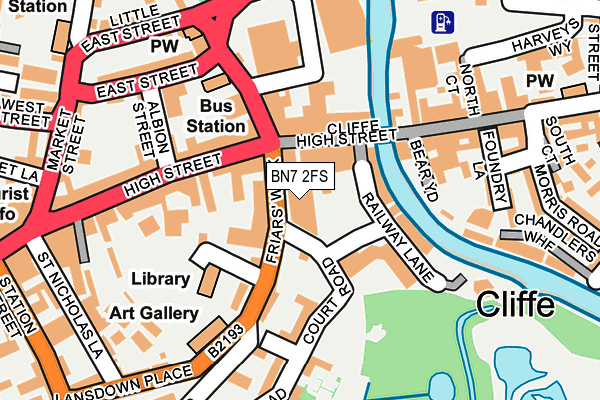 BN7 2FS map - OS OpenMap – Local (Ordnance Survey)