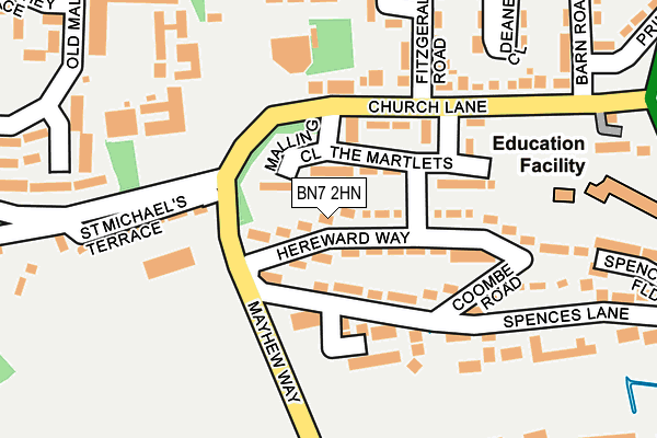BN7 2HN map - OS OpenMap – Local (Ordnance Survey)