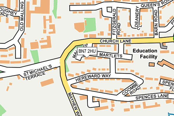BN7 2HU map - OS OpenMap – Local (Ordnance Survey)