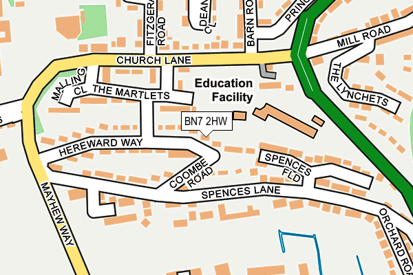 BN7 2HW map - OS OpenMap – Local (Ordnance Survey)