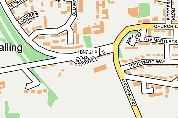 BN7 2HX map - OS OpenMap – Local (Ordnance Survey)