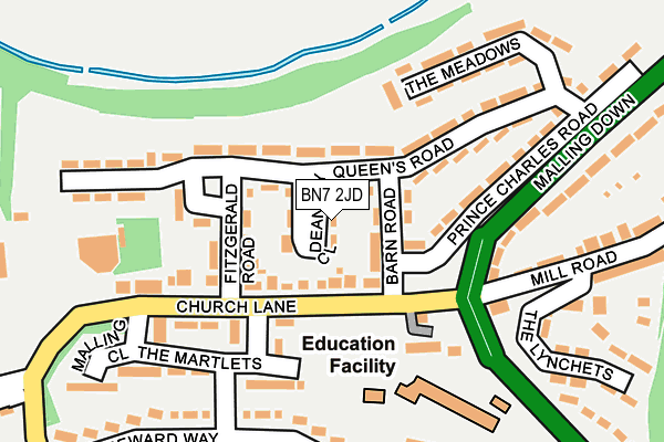 BN7 2JD map - OS OpenMap – Local (Ordnance Survey)