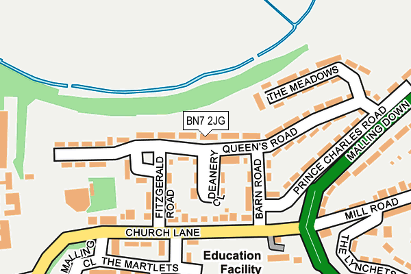 BN7 2JG map - OS OpenMap – Local (Ordnance Survey)