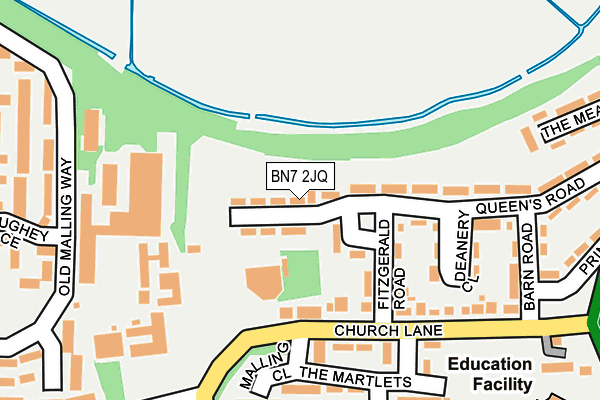 BN7 2JQ map - OS OpenMap – Local (Ordnance Survey)