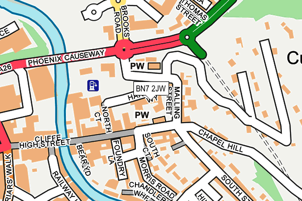 BN7 2JW map - OS OpenMap – Local (Ordnance Survey)