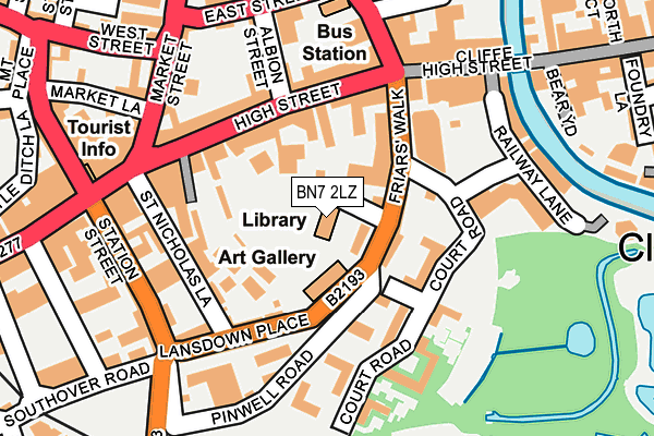 BN7 2LZ map - OS OpenMap – Local (Ordnance Survey)