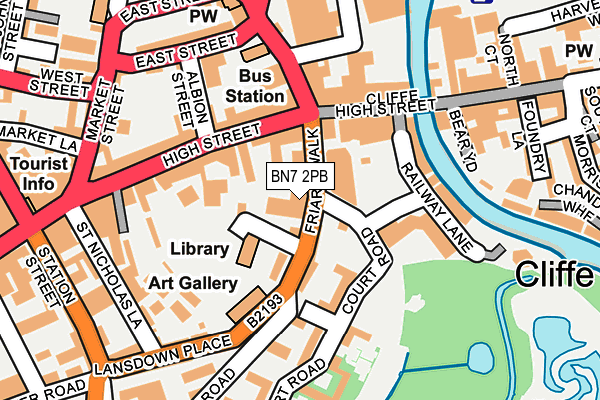 BN7 2PB map - OS OpenMap – Local (Ordnance Survey)