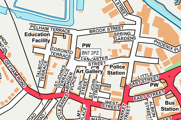 BN7 2PZ map - OS OpenMap – Local (Ordnance Survey)