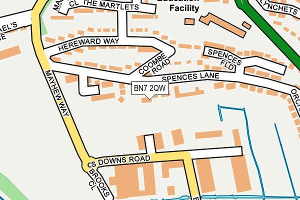 BN7 2QW map - OS OpenMap – Local (Ordnance Survey)