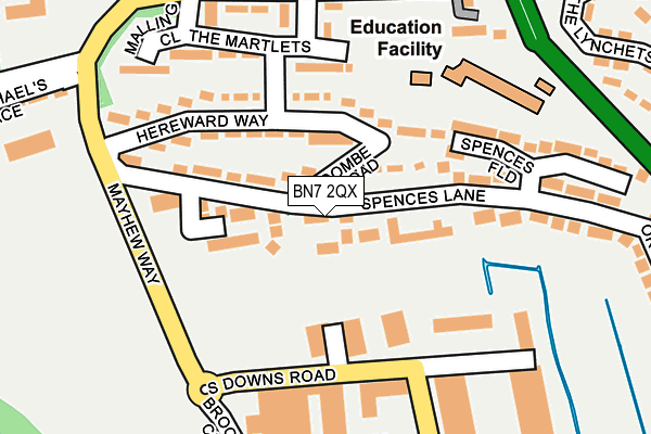 BN7 2QX map - OS OpenMap – Local (Ordnance Survey)
