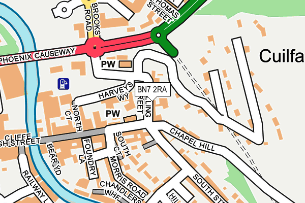 BN7 2RA map - OS OpenMap – Local (Ordnance Survey)