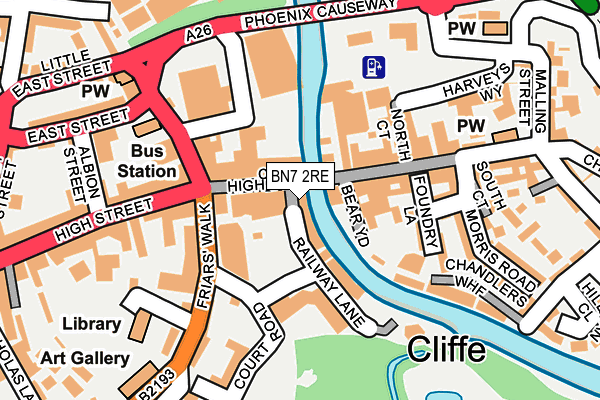 BN7 2RE map - OS OpenMap – Local (Ordnance Survey)