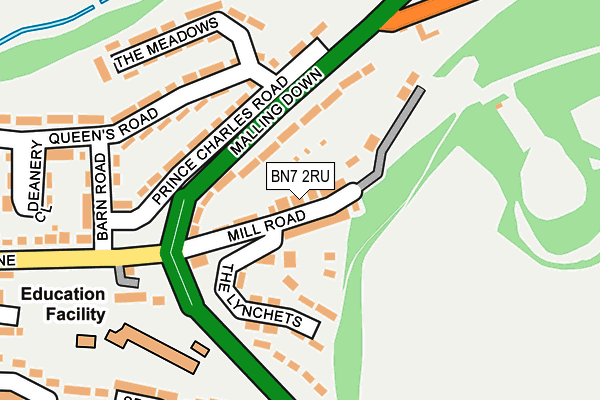 BN7 2RU map - OS OpenMap – Local (Ordnance Survey)