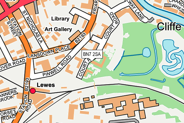 Map of LEWES DISTRICT TAXIS LTD at local scale