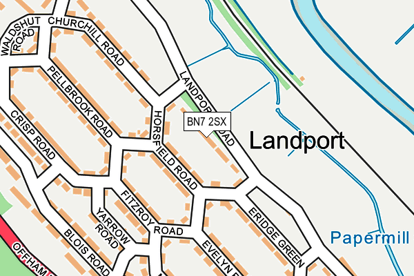 BN7 2SX map - OS OpenMap – Local (Ordnance Survey)