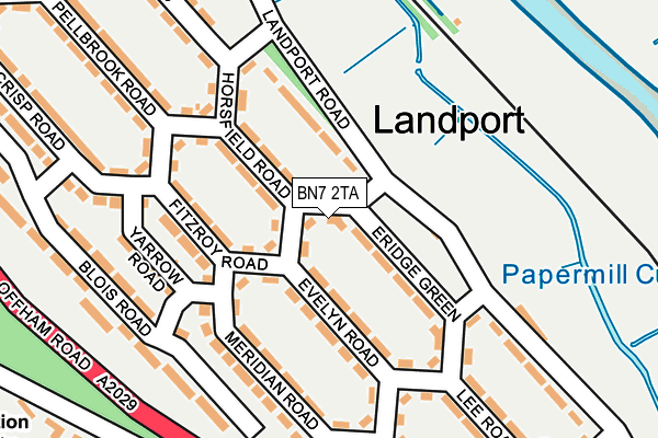 BN7 2TA map - OS OpenMap – Local (Ordnance Survey)