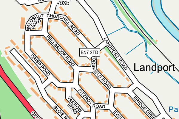 BN7 2TD map - OS OpenMap – Local (Ordnance Survey)