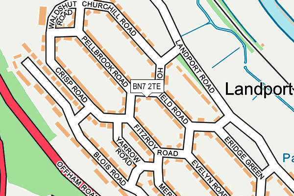 BN7 2TE map - OS OpenMap – Local (Ordnance Survey)