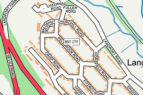 BN7 2TF map - OS OpenMap – Local (Ordnance Survey)