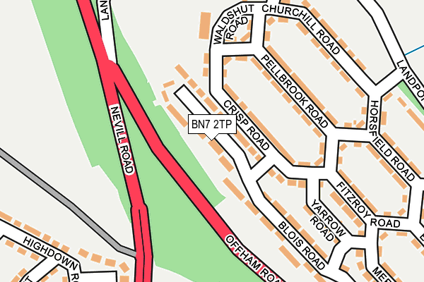 BN7 2TP map - OS OpenMap – Local (Ordnance Survey)