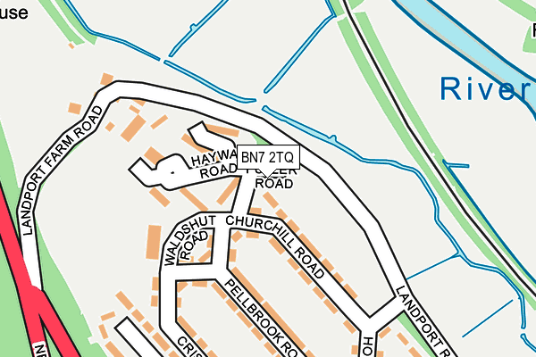 BN7 2TQ map - OS OpenMap – Local (Ordnance Survey)