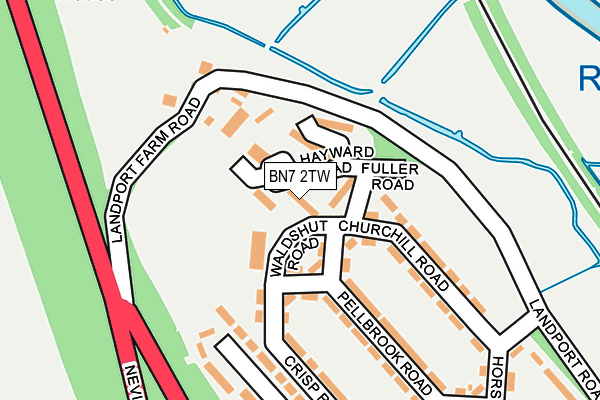 BN7 2TW map - OS OpenMap – Local (Ordnance Survey)