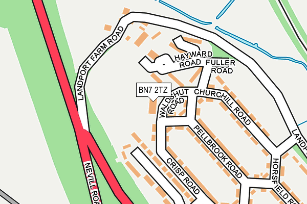BN7 2TZ map - OS OpenMap – Local (Ordnance Survey)