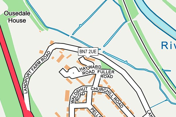 BN7 2UE map - OS OpenMap – Local (Ordnance Survey)