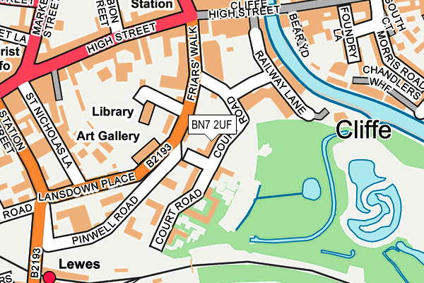 BN7 2UF map - OS OpenMap – Local (Ordnance Survey)