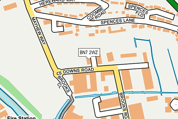 BN7 2WZ map - OS OpenMap – Local (Ordnance Survey)