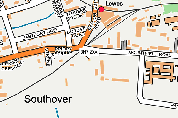 Map of LEWES 2000 F.C. LTD at local scale