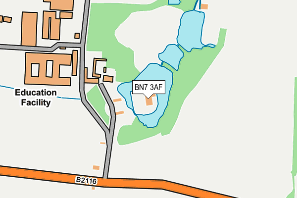 BN7 3AF map - OS OpenMap – Local (Ordnance Survey)