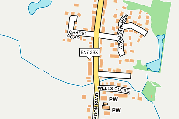 BN7 3BX map - OS OpenMap – Local (Ordnance Survey)