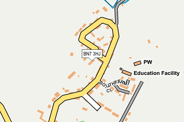 BN7 3HJ map - OS OpenMap – Local (Ordnance Survey)